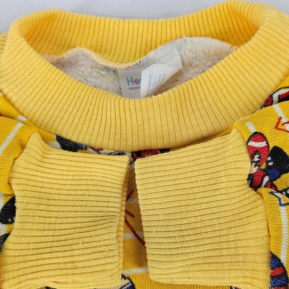 HOPSCOTCH VINTAGE FOOTBALL TODDLER CREWNECK SWEATSHIRT – SIZE 24 MONTHS – YELLOW - Picture 4 of 8